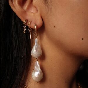 Vintage Baroque Double Pearl Gold Filled Earrings